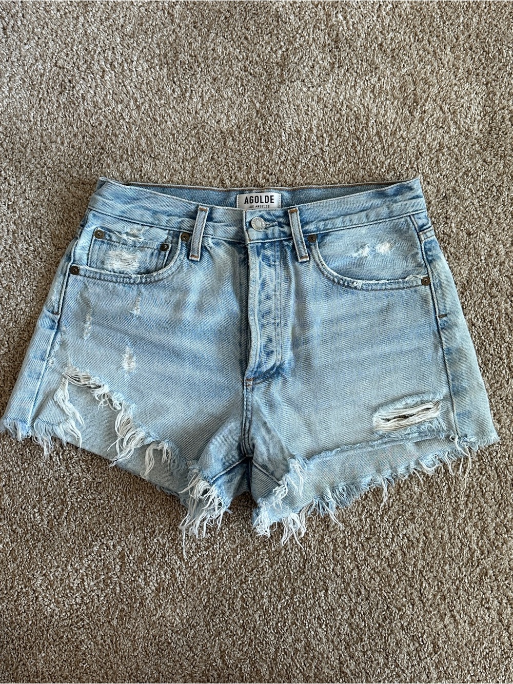Agolde Parker Vintage Cut-Off Denim Shorts - Swampeet - Size 25